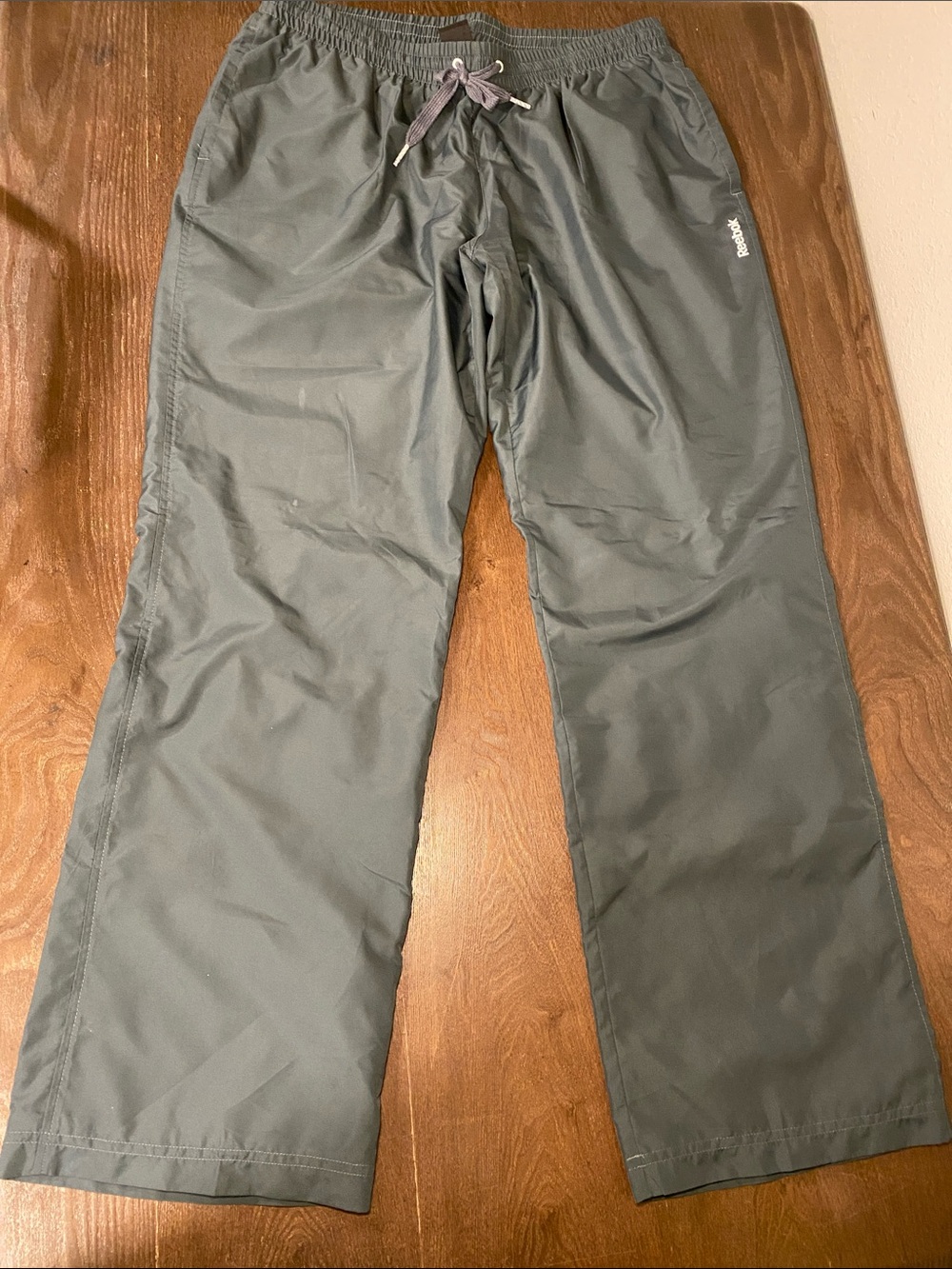 Reebok Women's Gray Track Pants with Drawstring Waist